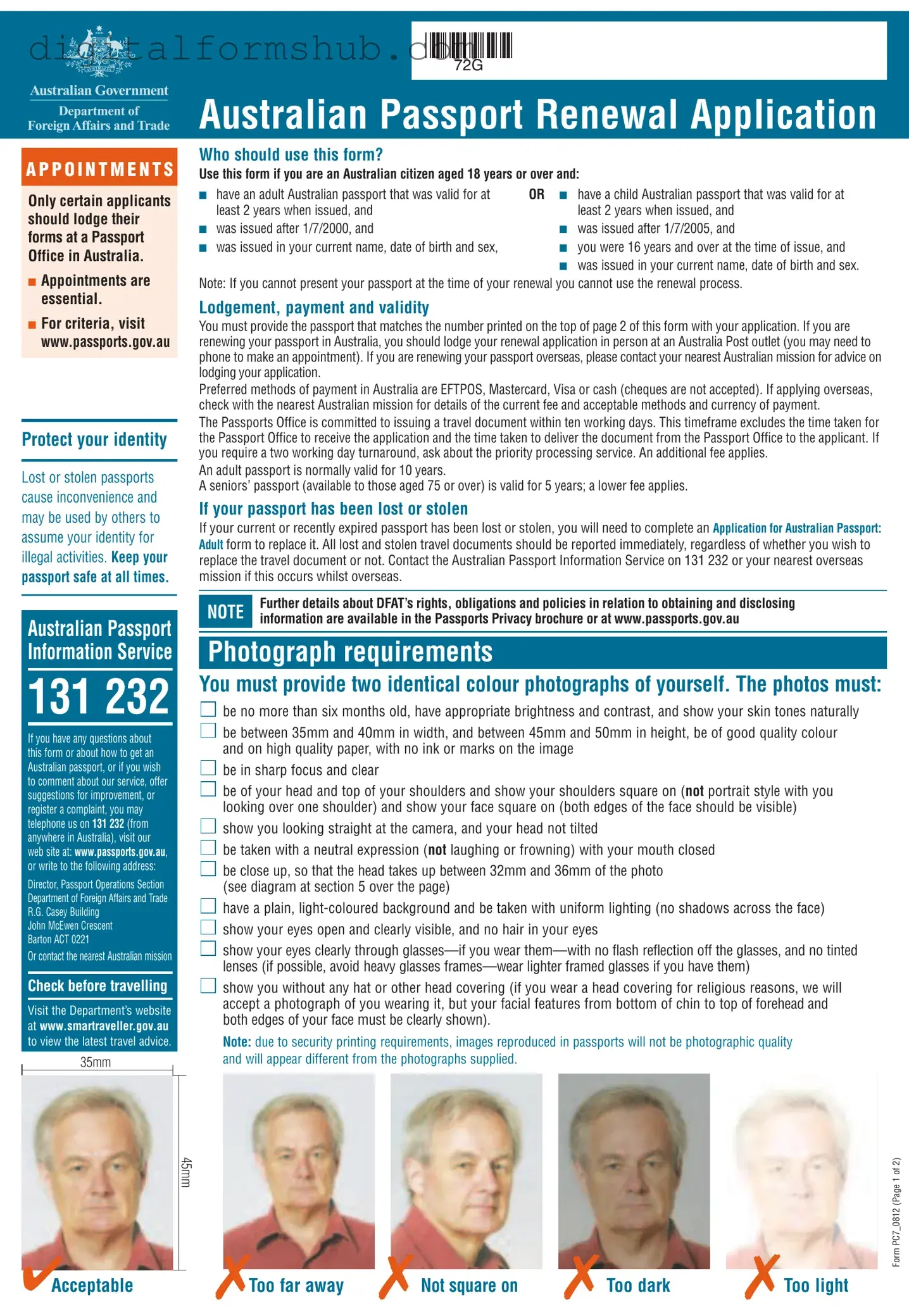 Free Australian Passport Renewal Form in PDF