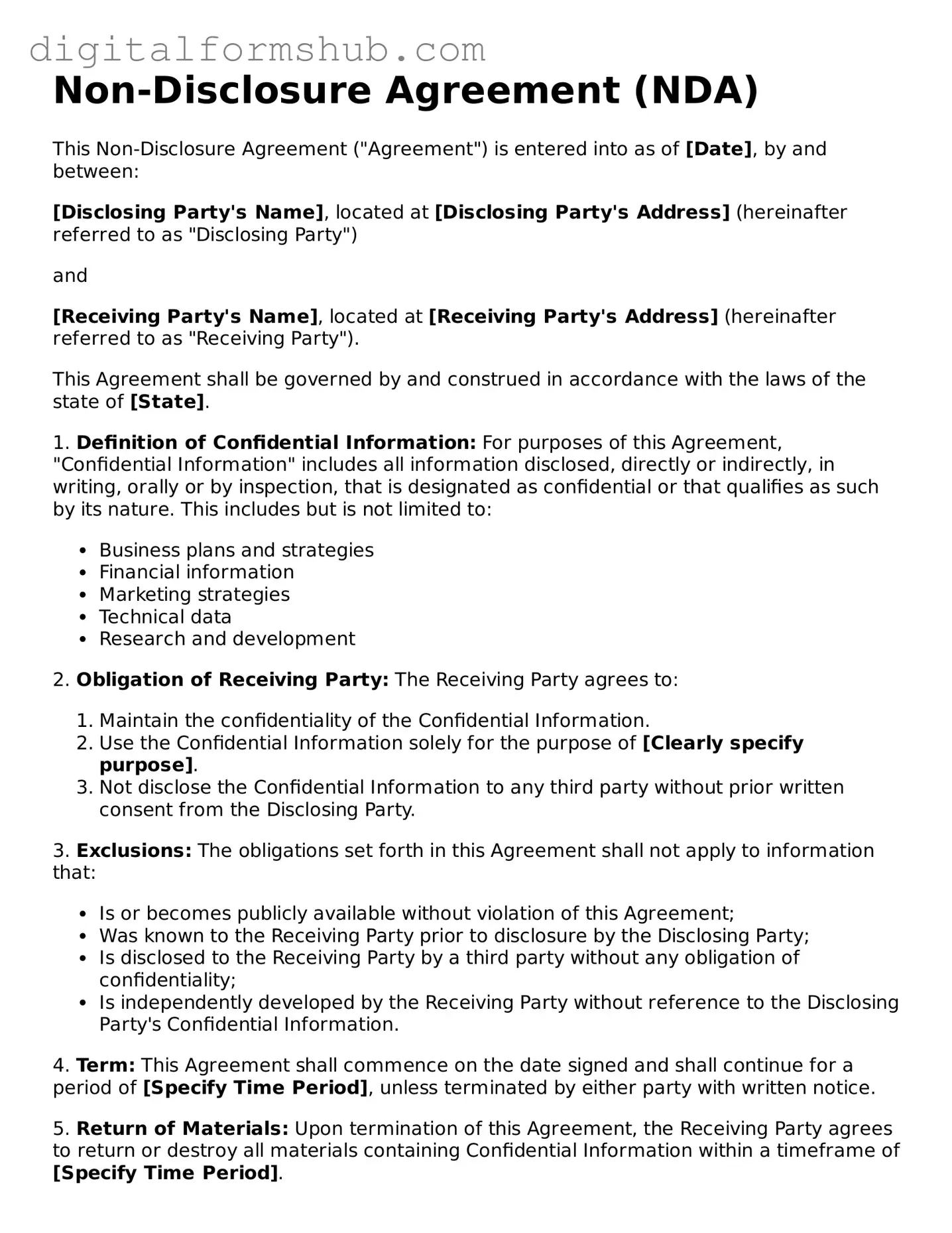 Valid Non-disclosure Agreement Document