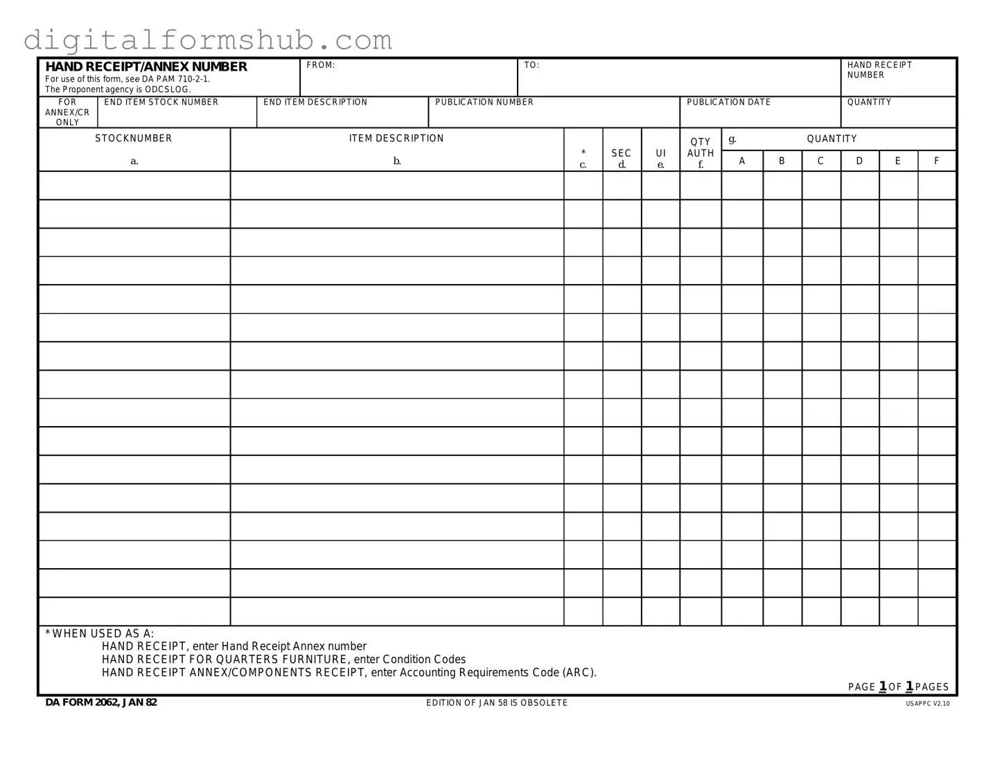 Free Da Form in PDF