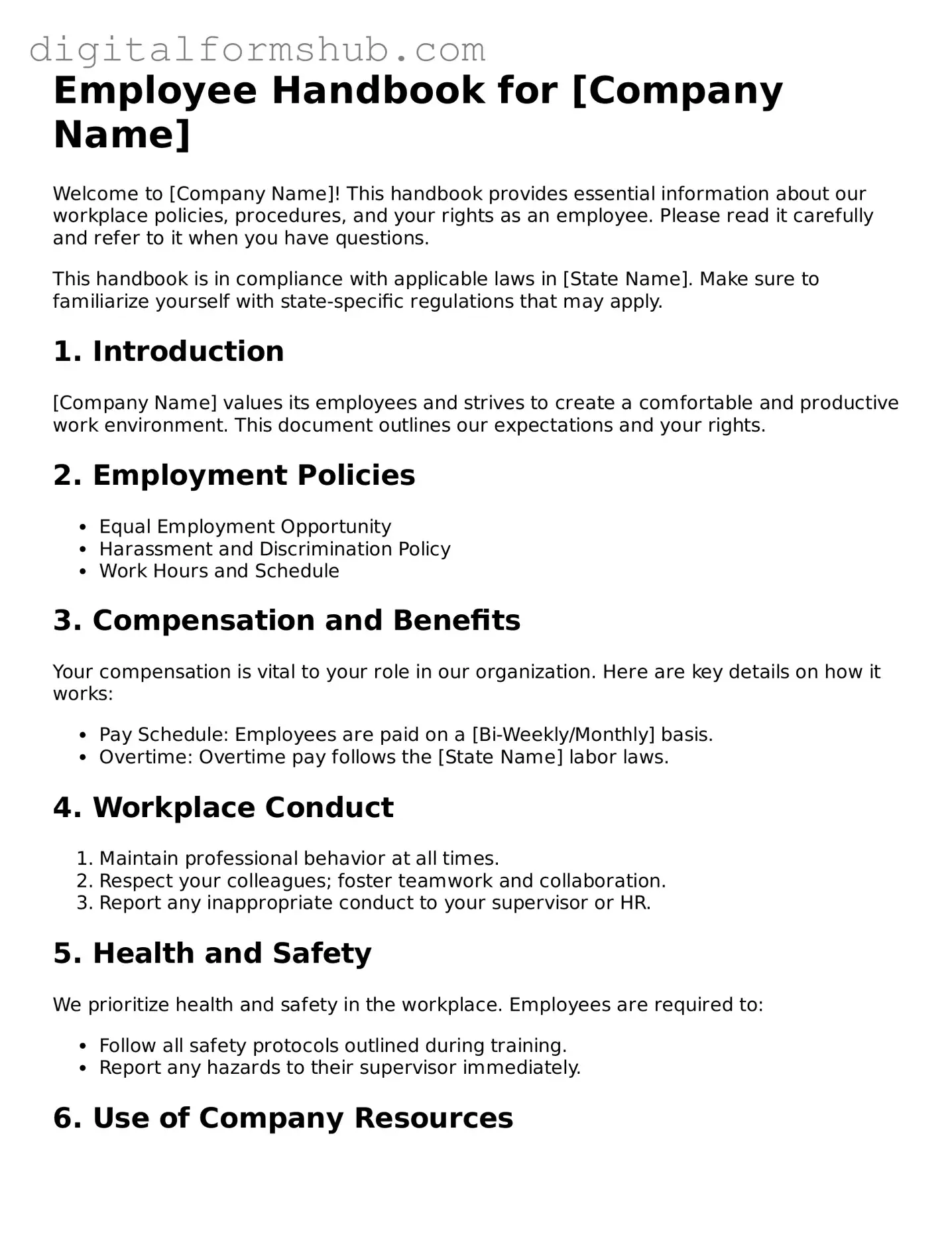 Valid Employee Handbook Document