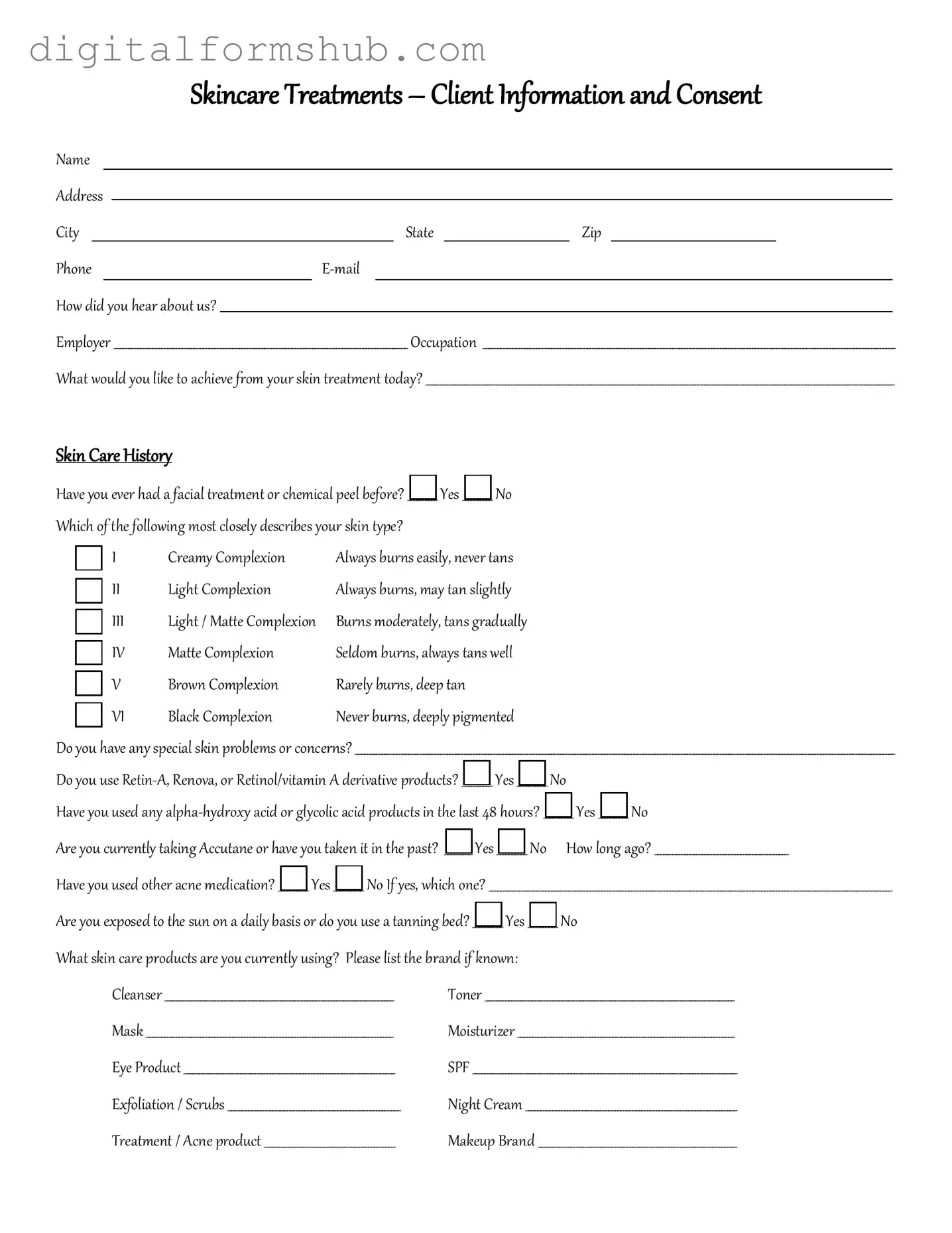 Free Facial Consent Form in PDF