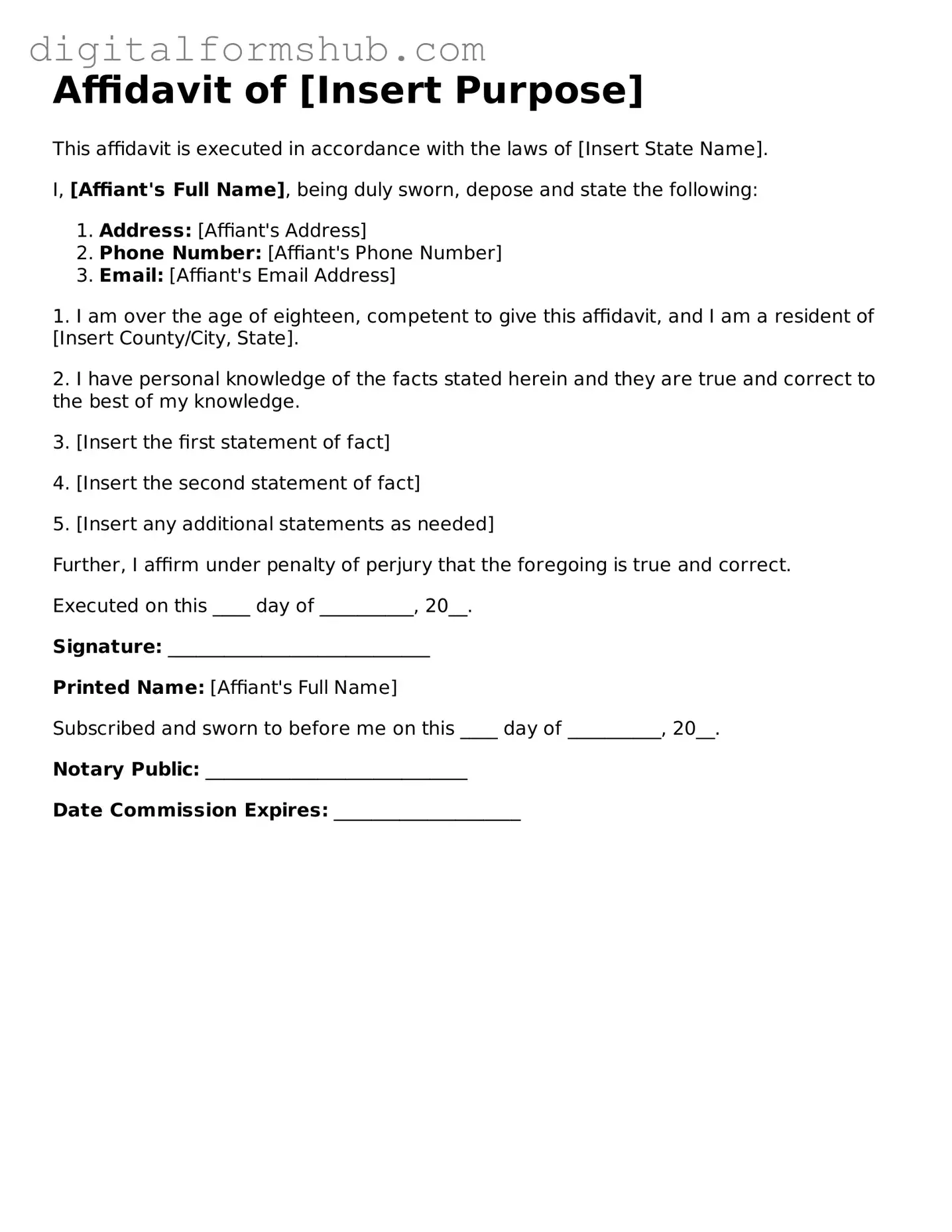 Valid Affidavit Document