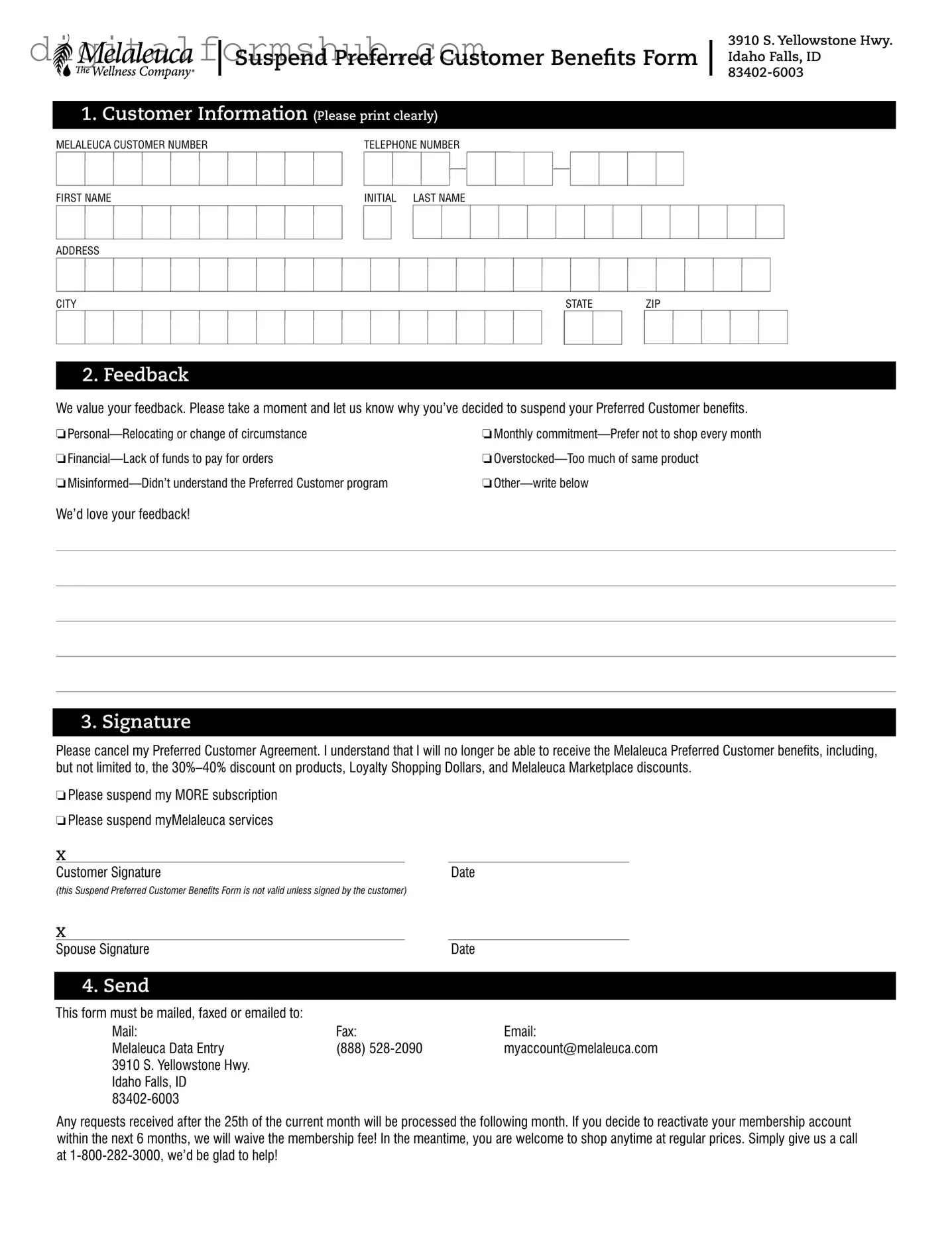 Free Melaleuca Cancellation Form in PDF