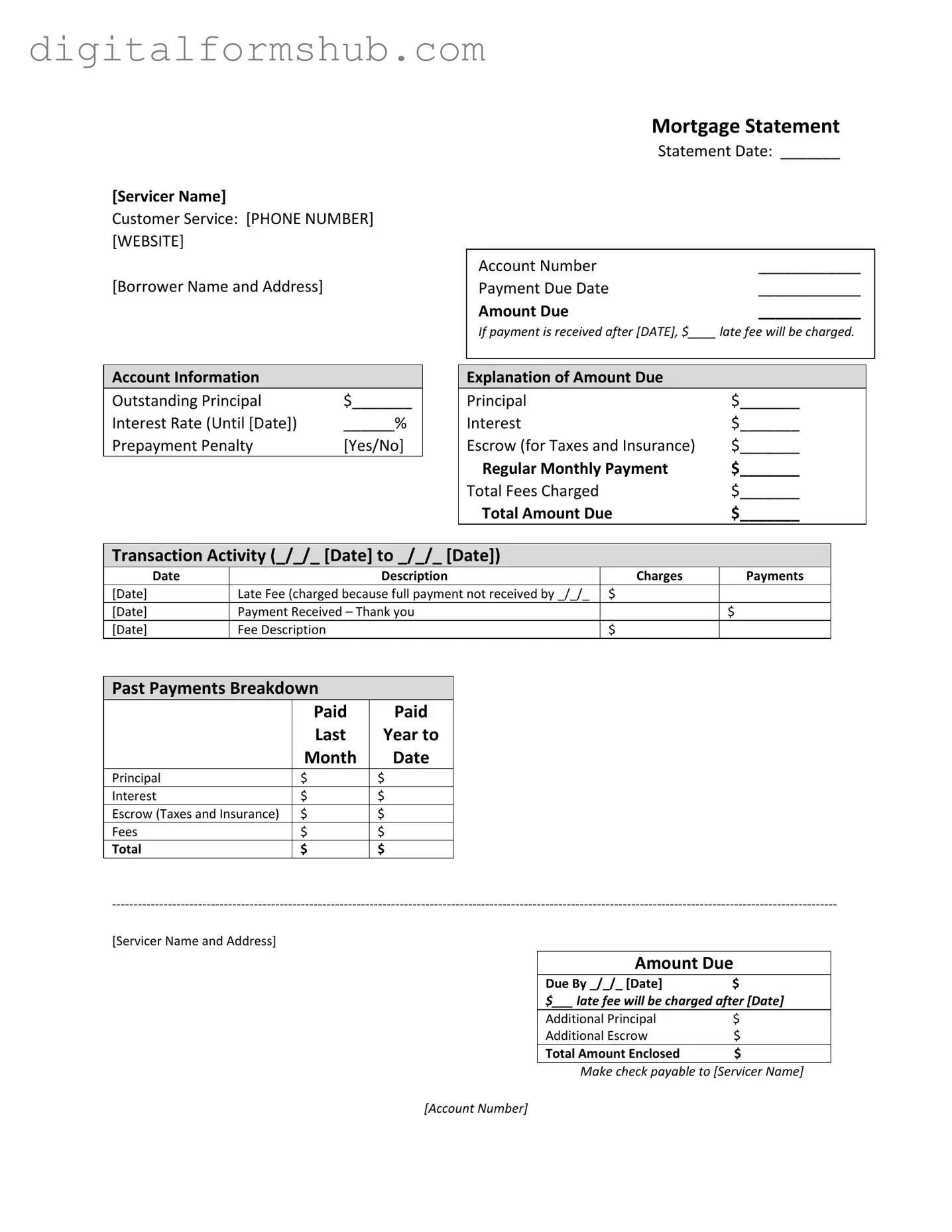 Free Mortgage Statement Form in PDF