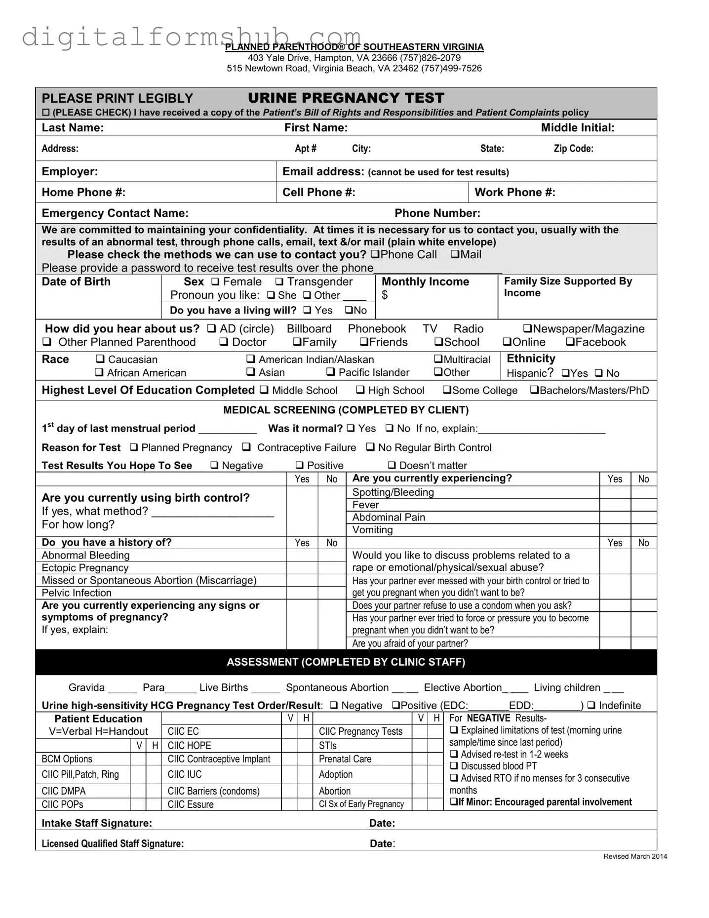 Free Planned Parenthood Proof Form in PDF