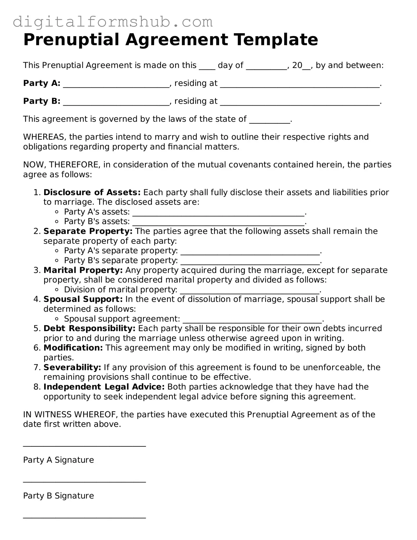 Valid Prenuptial Agreement Document