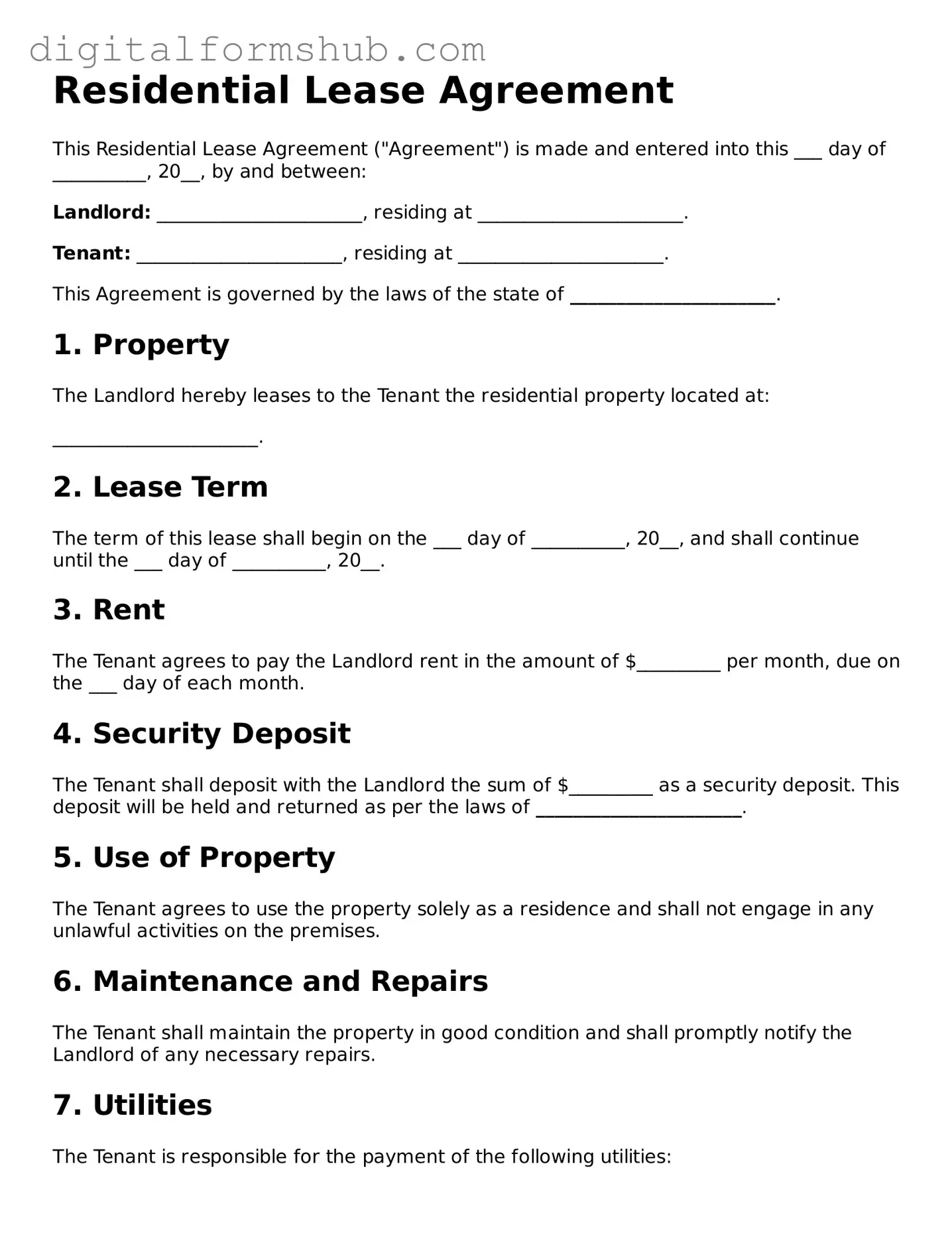 Valid Lease Agreement Document