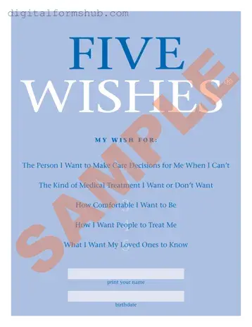 Free 5 Wishes Document Form in PDF