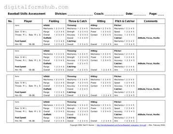 Free Baseball Assessment Form in PDF