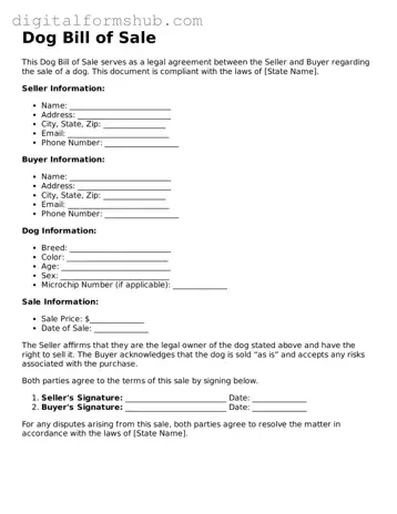 Valid Dog Bill of Sale Document