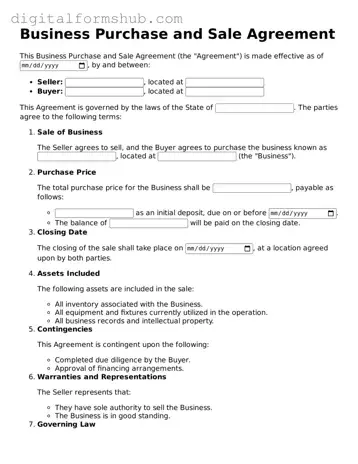 Valid Business Purchase and Sale Agreement Document
