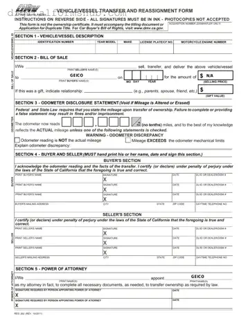 Free California Fotm Reg 262 Form in PDF