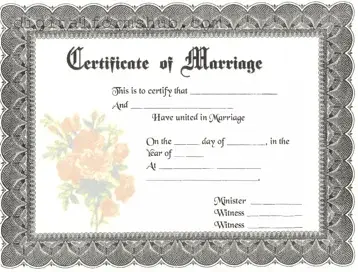 Free Marriage Certificate Form in PDF