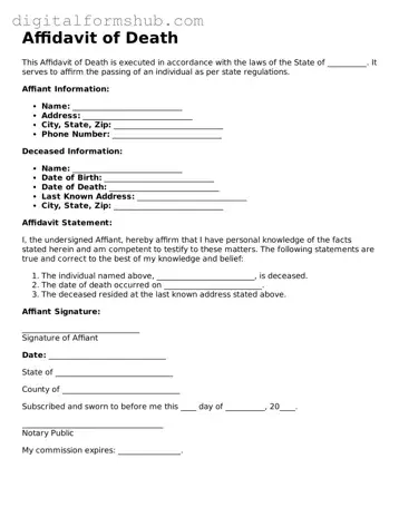 Valid Affidavit of Death Document