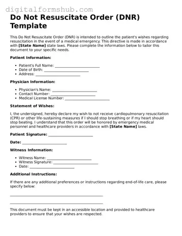 Valid Do Not Resuscitate Order Document