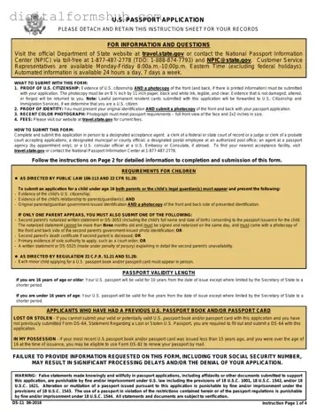 Free DS-11 U.S. Passport application Form in PDF