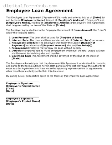 Valid Employee Loan Agreement Document