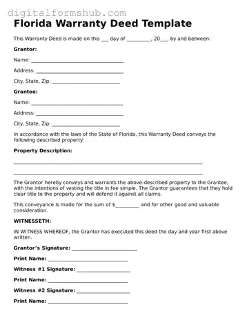 Official Deed Template for the State of Florida