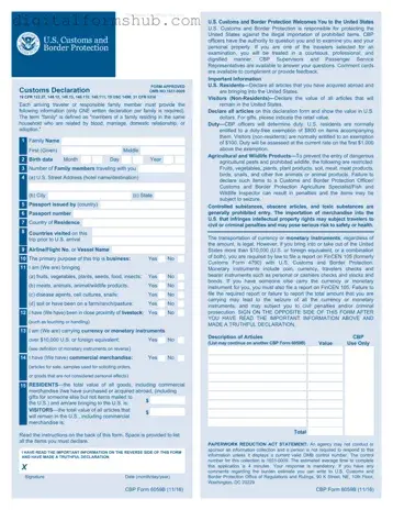 Free CBP 6059B Form in PDF