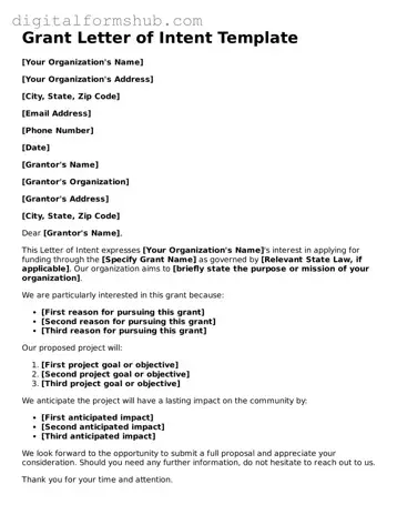 Valid Grant Letter of Intent Document