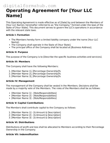 Valid Operating Agreement Document