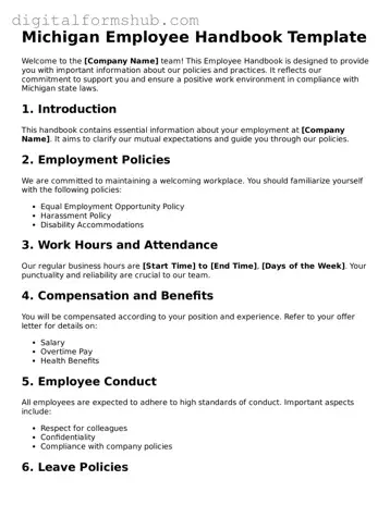 Official Employee Handbook Template for the State of Michigan
