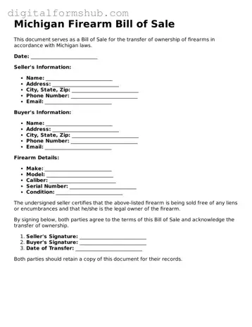 Official Firearm Bill of Sale Template for the State of Michigan