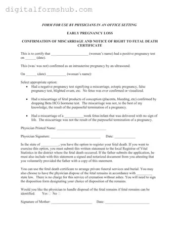 Free Miscarriage Discharge Paper Form in PDF