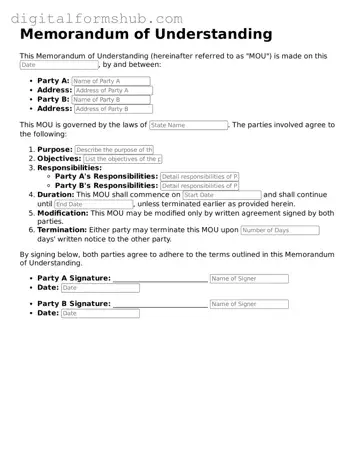 Valid Memorandum of Understanding Document