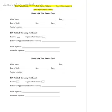 Free Negative Hiv Test Form in PDF