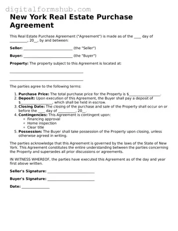 Official Real Estate Purchase Agreement Template for the State of New York