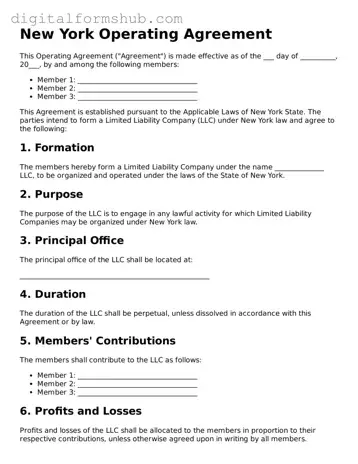 Official Operating Agreement Template for the State of New York