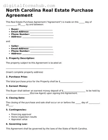 Official Real Estate Purchase Agreement Template for the State of North Carolina
