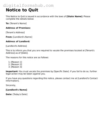 Valid Notice to Quit Document