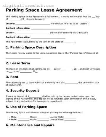 Valid Parking Space Lease Agreement Document