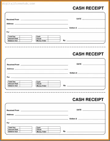 Free Cash Receipt Form in PDF