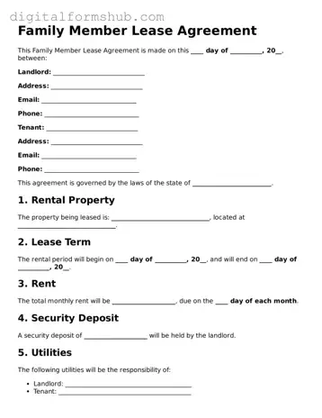 Valid Family Member Lease Agreement Document