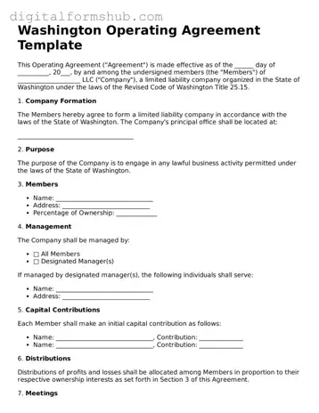 Official Operating Agreement Template for the State of Washington