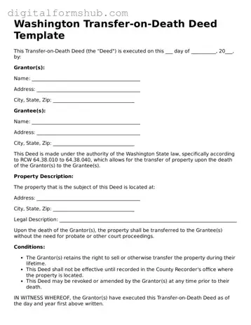 Official Transfer-on-Death Deed Template for the State of Washington