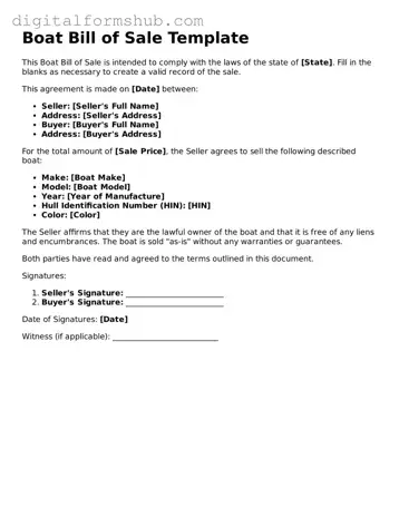 Valid Boat Bill of Sale Document